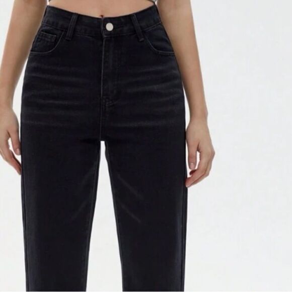 Black 90s Fit Denim High Waist Straight Leg - Picture 8 of 10